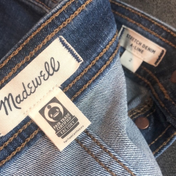 Madewell Stretch Denim A-Line Mini Skirt Size 2 - Picture 7 of 8
